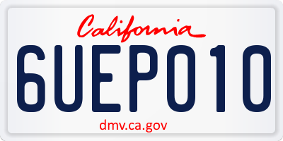 CA license plate 6UEP010