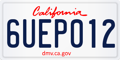 CA license plate 6UEP012
