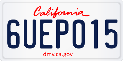 CA license plate 6UEP015