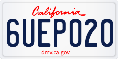 CA license plate 6UEP020