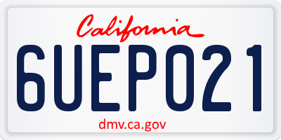 CA license plate 6UEP021