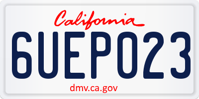CA license plate 6UEP023