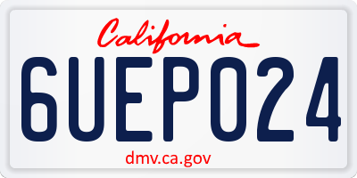 CA license plate 6UEP024