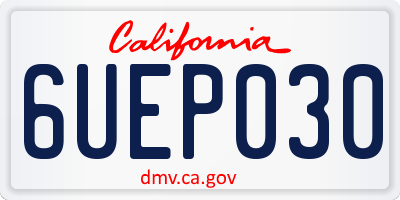 CA license plate 6UEP030