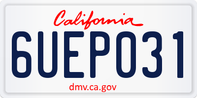 CA license plate 6UEP031