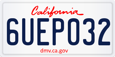 CA license plate 6UEP032