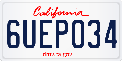 CA license plate 6UEP034