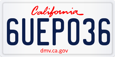 CA license plate 6UEP036