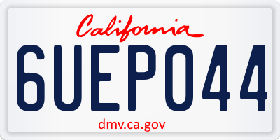 CA license plate 6UEP044