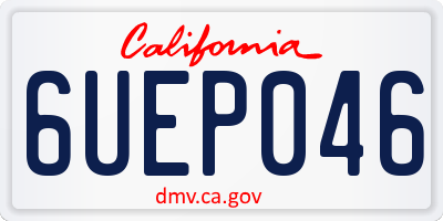 CA license plate 6UEP046