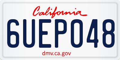 CA license plate 6UEP048