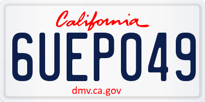 CA license plate 6UEP049