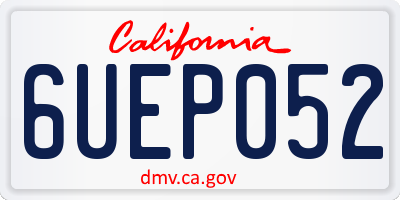 CA license plate 6UEP052