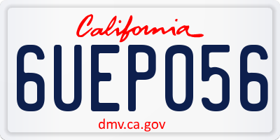 CA license plate 6UEP056