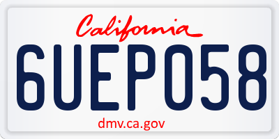CA license plate 6UEP058