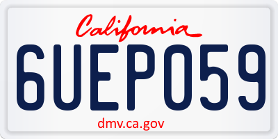 CA license plate 6UEP059