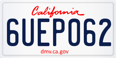 CA license plate 6UEP062
