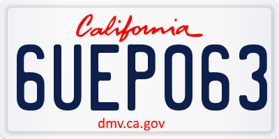 CA license plate 6UEP063