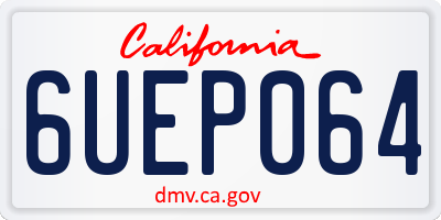 CA license plate 6UEP064