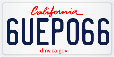 CA license plate 6UEP066