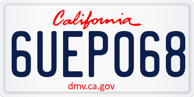 CA license plate 6UEP068
