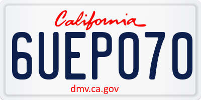 CA license plate 6UEP070