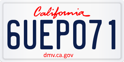 CA license plate 6UEP071