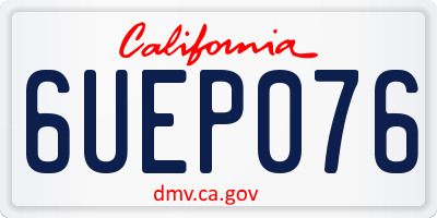 CA license plate 6UEP076