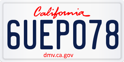 CA license plate 6UEP078