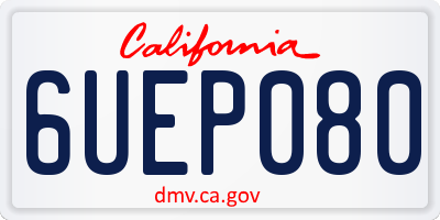CA license plate 6UEP080