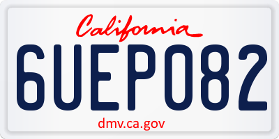 CA license plate 6UEP082