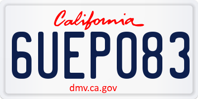 CA license plate 6UEP083