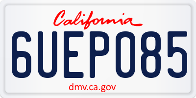 CA license plate 6UEP085