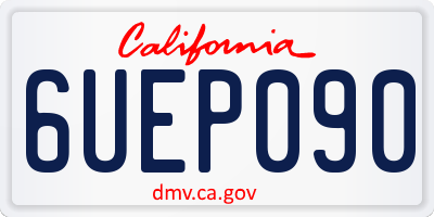CA license plate 6UEP090