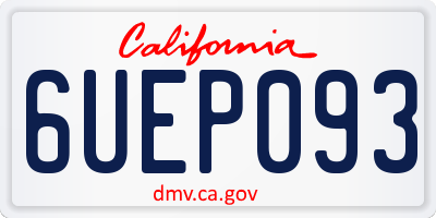 CA license plate 6UEP093