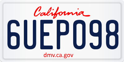 CA license plate 6UEP098