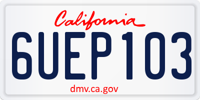CA license plate 6UEP103