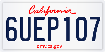 CA license plate 6UEP107