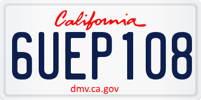 CA license plate 6UEP108