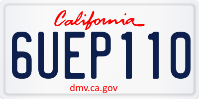 CA license plate 6UEP110