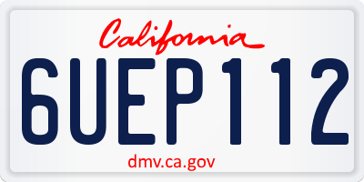 CA license plate 6UEP112