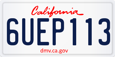 CA license plate 6UEP113