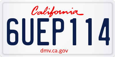 CA license plate 6UEP114