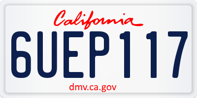 CA license plate 6UEP117