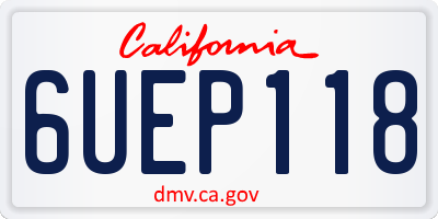 CA license plate 6UEP118