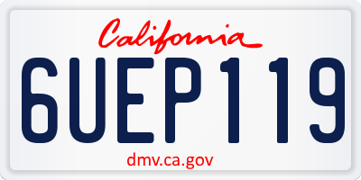 CA license plate 6UEP119