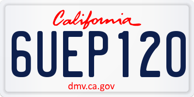 CA license plate 6UEP120