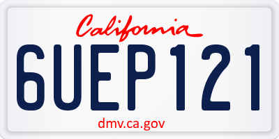 CA license plate 6UEP121