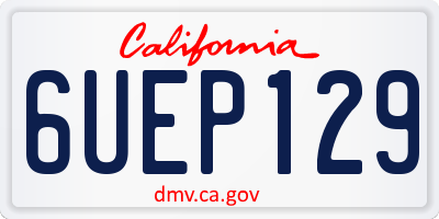CA license plate 6UEP129