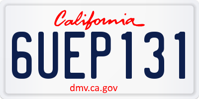 CA license plate 6UEP131